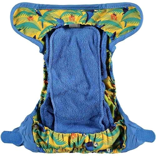 Pop-in Growing diaper AIO bamboo Parrot diaper.