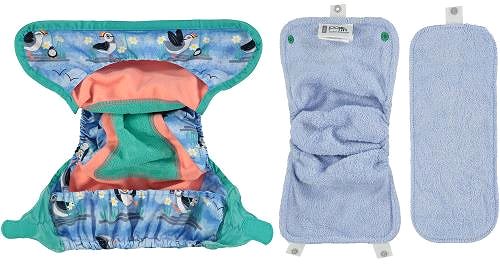 Pop-in Growing diaper AIO bamboo Puffin diaper.