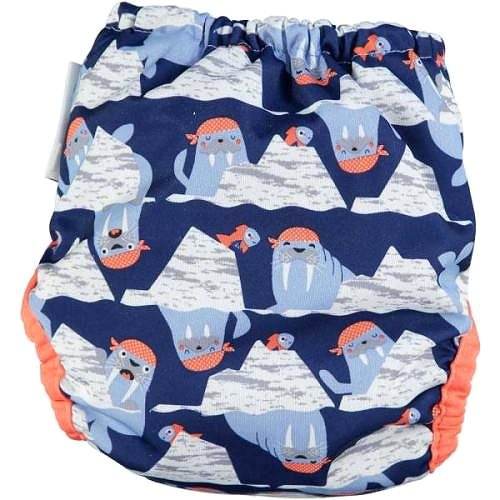 Pop-in Growing diaper AIO bamboo Walrus diaper.