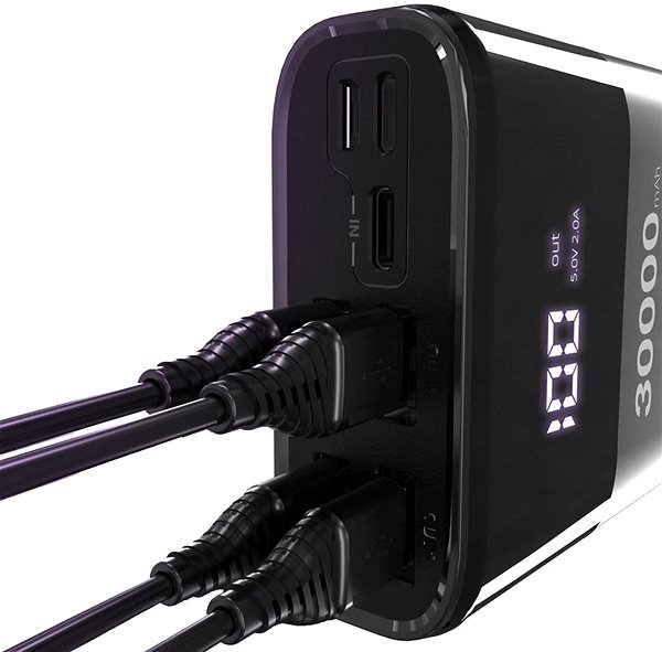 Powerbank MG WPB-001 30 000 mAh, 4× USB 4A, čierna ...