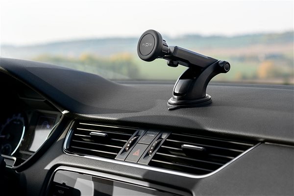 Phone holder FIXED Maggy XL with Long Suction Cup for Glass or Dashboard, Black Lifestyle