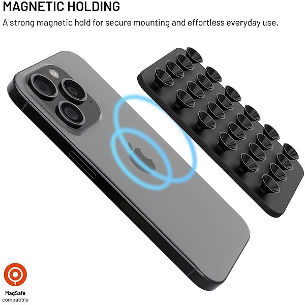 Phone holder FIXED MagMate with suction cups and MagSafe support black ...