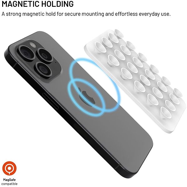 Phone holder FIXED MagMate with suction cups and MagSafe support white ...