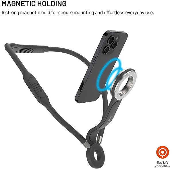 Phone holder FIXED Creator Neck Phone Holder with MagSafe support grey ...