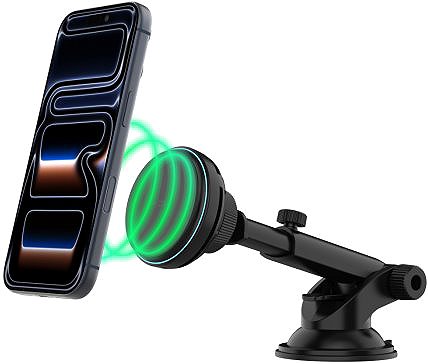 Phone holder FIXED MagCool 2 XL with Active Cooling and MagSafe Mount Support Qi2.2 25W Black ...