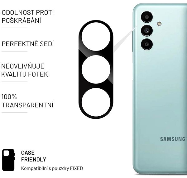 Kamera védő fólia FIXED Lens-Cover s Flash Anti Glare Circle a Samsung Galaxy S23/S23+-hoz ...