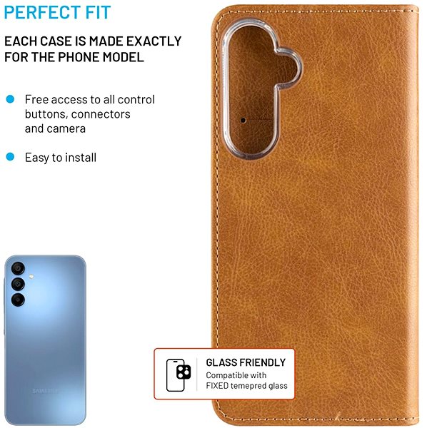 Handyhülle FIXED Opus für Samsung Galaxy A15/A15 5G braun ...