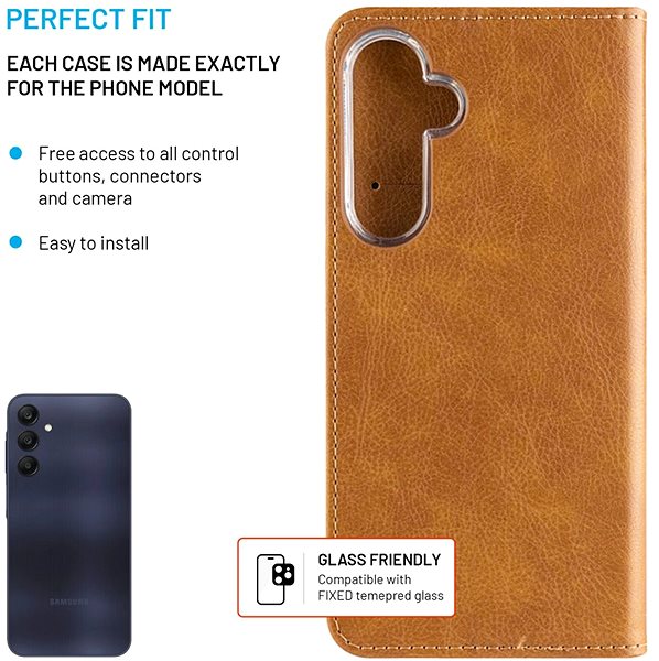 Softcase-Handyhülle FIXED Opus für Samsung Galaxy A25 5G braun ...