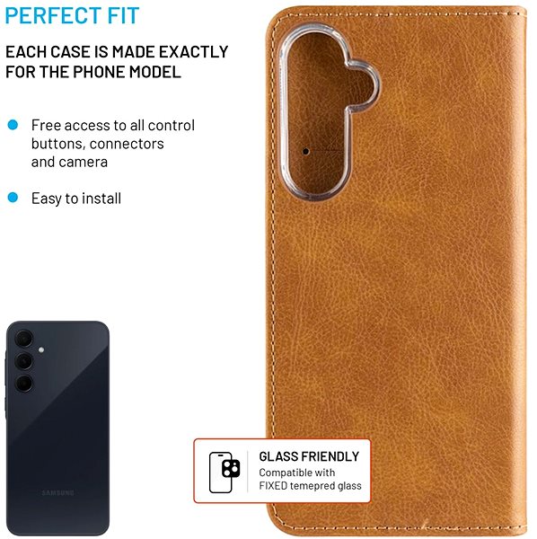 Handyhülle FIXED Opus für Samsung Galaxy A35 5G braun ...