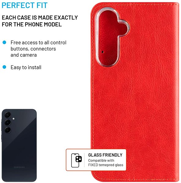 Softcase-Handyhülle FIXED Opus für Samsung Galaxy A55 5G rot ...