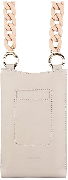 Softcase-Handyhülle FIXED Venezia aus echtem Rindsleder mit beigefarbener Kette für Mobiltelefone bis 7 Zoll, Creme ...