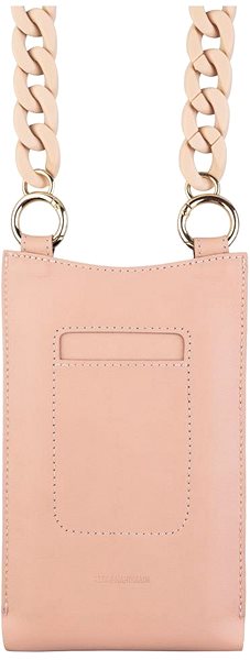Handyhülle FIXED Venezia aus echtem Rindsleder mit beigefarbener Kette für Mobiltelefone bis 7" rosa ...