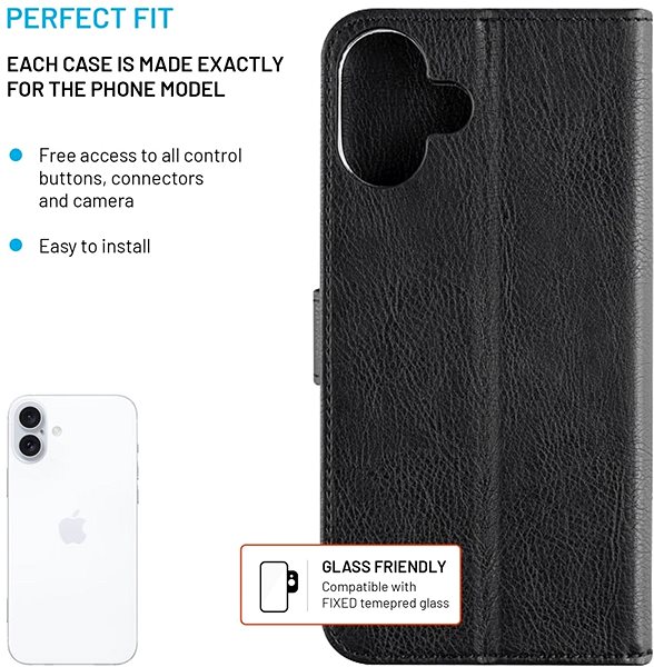 Handyhülle FIXED Opus für Apple iPhone 16 Plus schwarz ...