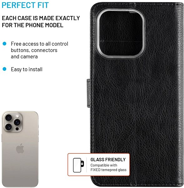Softcase-Handyhülle FIXED Opus für das Apple iPhone 16 Pro schwarz ...