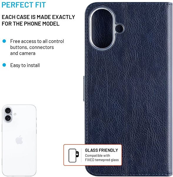 Handyhülle FIXED Opus für das Apple iPhone 16 Plus blau ...