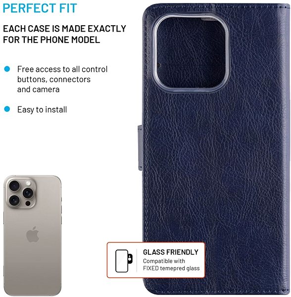 Handyhülle FIXED Opus für das Apple iPhone 16 Pro Max blau ...