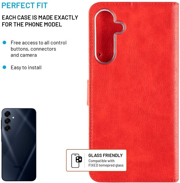 Mobiltelefon tok FIXED Opus Samsung Galaxy A16 4G / 5G piros tok ...