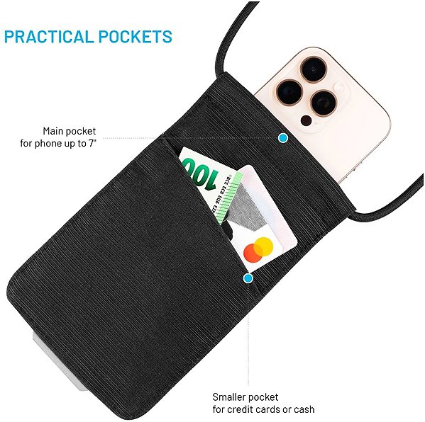 Softcase-Handyhülle FIXED Camino Sling mit Umhängeband für Handys bis 7