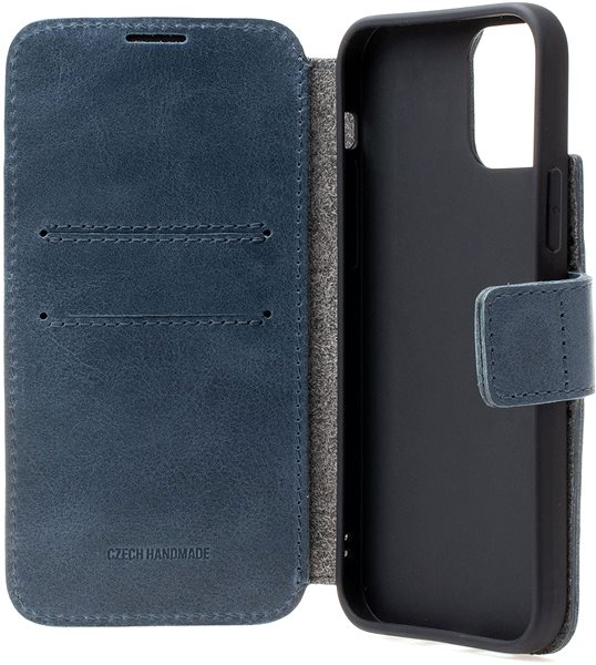 Handyhülle FIXED ProFit Case aus echtem Rindsleder für Apple iPhone 12/12 Pro - blau ...
