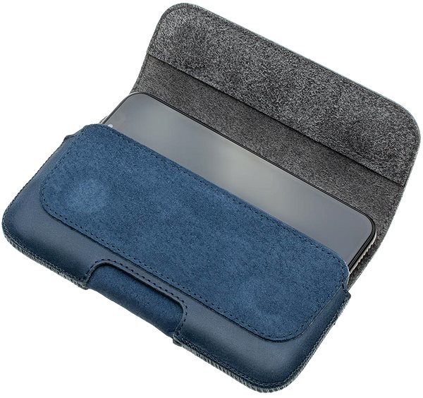 Handyhülle FIXED Posh Cover aus echtem Rindsleder horizontal Größe 6XL+ blau ...