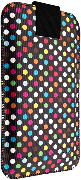 Handyhülle FIXED Soft Slim Cover aus PU-Leder mit Verschluss - Größe 6XL+ - Motiv: Rainbow Dots ...