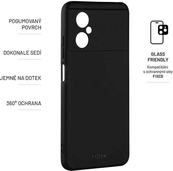 Telefon tok FIXED Story a Xiaomi POCO M4 5G készülékhez, fekete ...