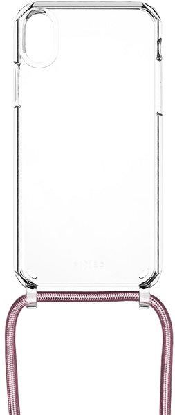 Kryt na mobil FIXED Pure Neck AntiUV s ružovou šnúrkou na krk pre Apple iPhone XR.