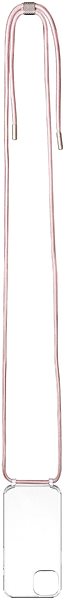 Handyhülle FIXED Pure Neck AntiUV Cover mit rosa Lanyard für Apple iPhone 12 / 12 Pro ...