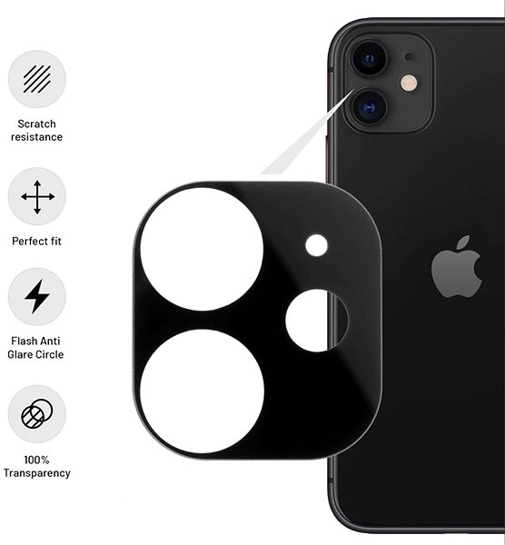 Objektiv-Schutzglas FIXED Lens-Cover mit Flash Anti Glare Circle für Apple iPhone 11 Mermale/Technologie