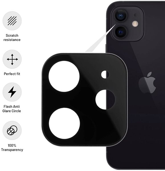 Schutzglas FIXED Lens-Cover mit Flash Anti Glare Circle für Apple iPhone 12 Mermale/Technologie
