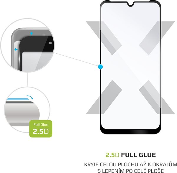 Schutzglas FIXED FullGlue-Cover für Motorola Moto E6i schwarz Mermale/Technologie