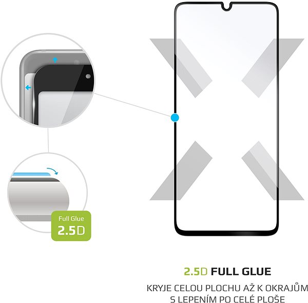 Glass Screen Protector FIXED FullGlue-Cover for Samsung Galaxy A41, Black Features/technology