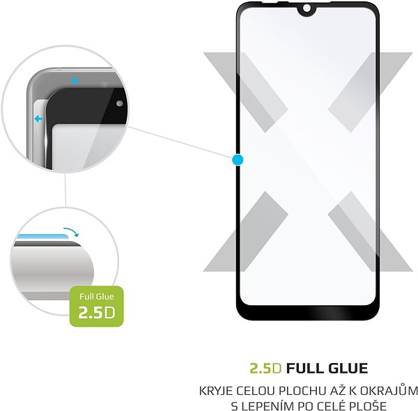 Glass Screen Protector FIXED FullGlue-Cover for Motorola E6s Plus Black Features/technology