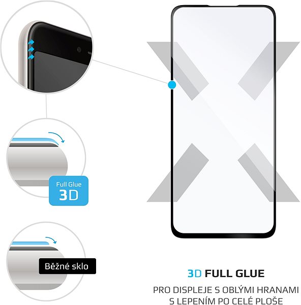 Üvegfólia FIXED 3D FullGlue-Cover Samsung Galaxy A72/A72 5G készülékre fekete Jellemzők/technológia