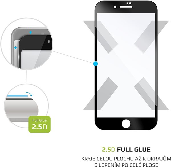 Üvegfólia FIXED FullGlue-Cover Apple iPhone 7 Plus/ 8 Plus üvegfólia - fekete Jellemzők/technológia