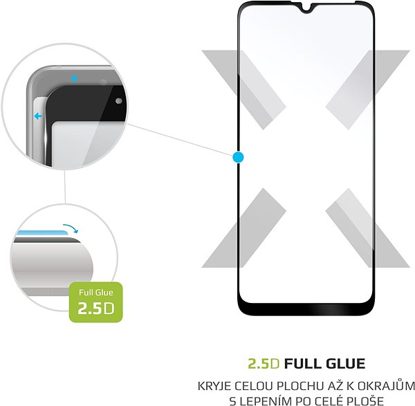 Glass Screen Protector FIXED FullGlue-Cover for Motorola Moto G50 Black Features/technology