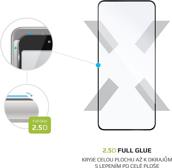 Glass Screen Protector FIXED FullGlue-Cover for Realme 8 5G Black Features/technology