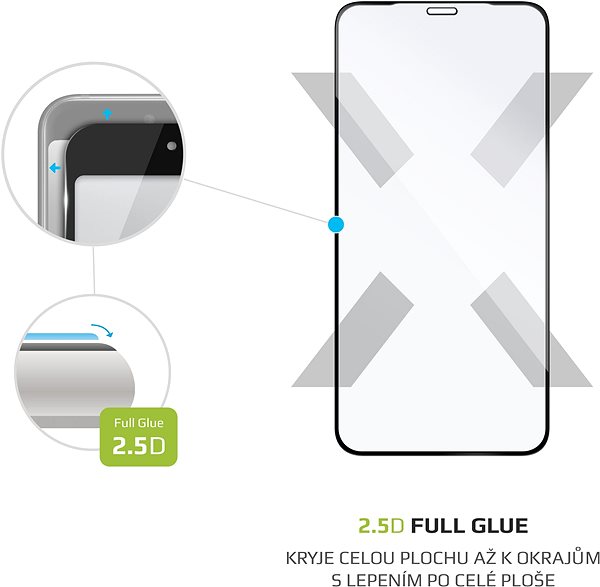 Schutzglas FIXED FullGlue-Cover für Apple iPhone X / XS / 11 Pro schwarz Mermale/Technologie