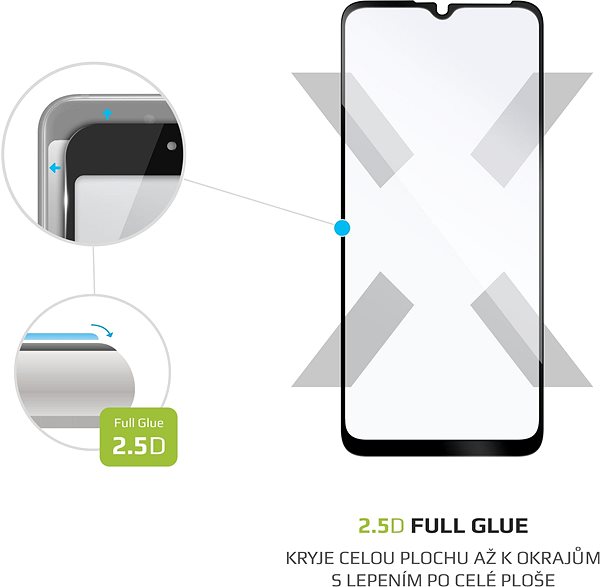 Schutzglas FIXED FullGlue-Cover für Motorola Moto E20 schwarz Mermale/Technologie