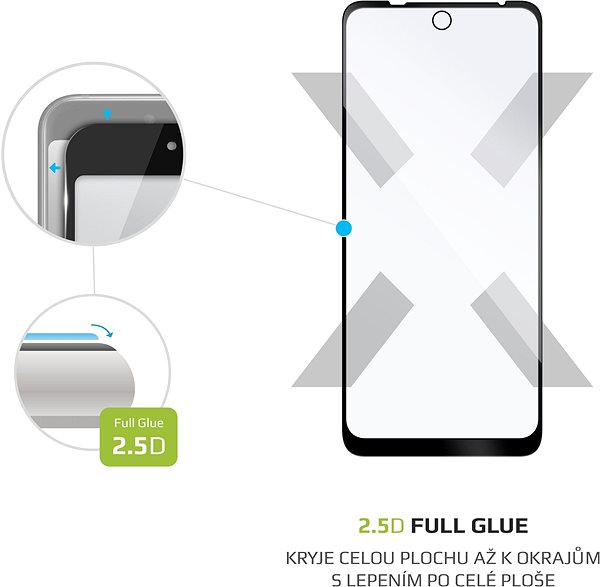 Glass Screen Protector FIXED FullGlue-Cover for Motorola Moto E40 Black Features/technology