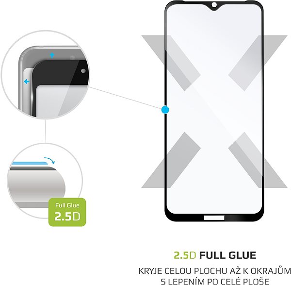 Ochranné sklo FIXED FullGlue-Cover pro 9A/9A (2022)/9C/9C NFC černé Vlastnosti/technologie