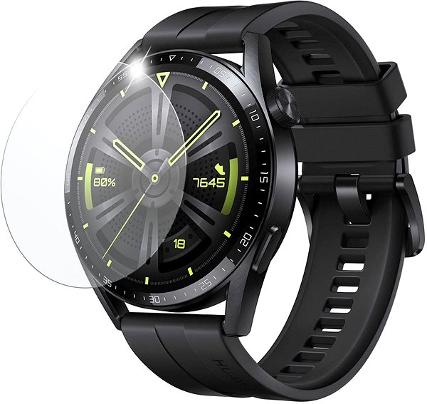 Glass Screen Protector FIXED for Smart Watch Huawei Watch GT 3 46mm 2pcs in Package, Clear Screen