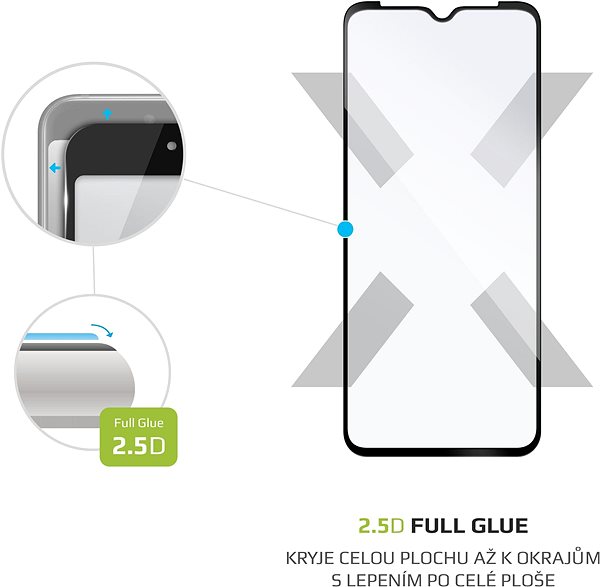 Üvegfólia FIXED FullGlue-Cover a Nokia C21 készülékhez, fekete Jellemzők/technológia
