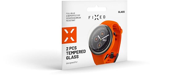 Üvegfólia FIXED Xiaomi Watch S1 üvegfólia - 2db, átlátszó Csomagolás/doboz