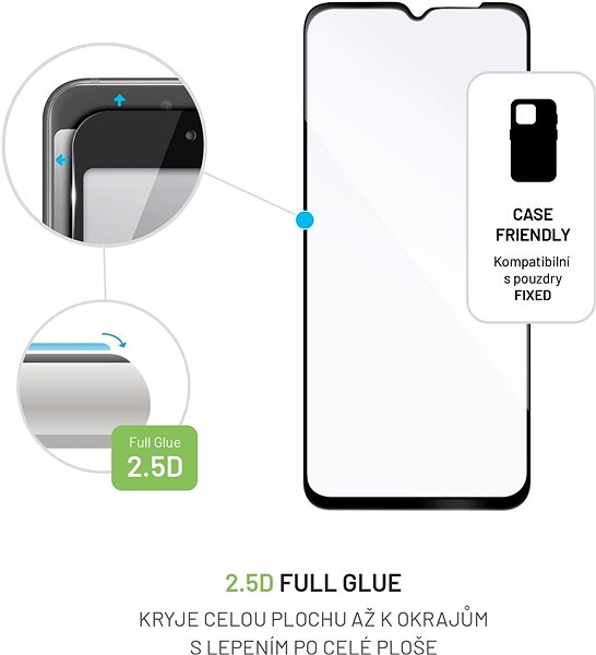 Üvegfólia FIXED FullGlue-Cover a Realme C31 készülékhez - fekete Jellemzők/technológia