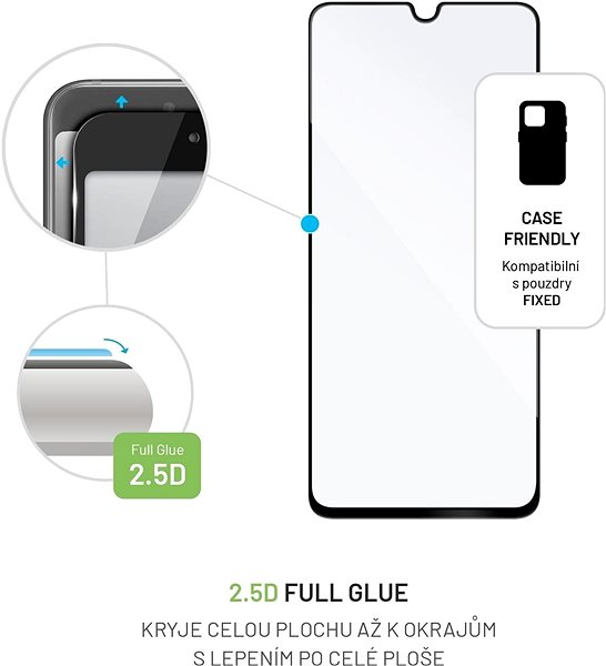 Schutzglas FIXED FullGlue-Cover für Alcatel 1S (2021) - schwarz Mermale/Technologie