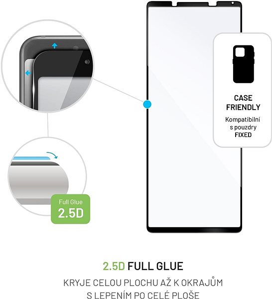 Üvegfólia FIXED FullGlue-Cover Sony Xperia 1 IV üvegfólia - fekete Jellemzők/technológia