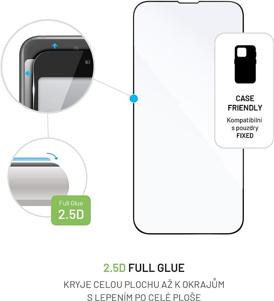 Üvegfólia FIXED FullGlue-Cover Apple iPhone 13/ 13 Pro/ 14 üvegfólia - fekete ...