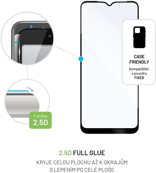Üvegfólia FIXED FullGlue-Cover a Xiaomi Redmi A2 készülékhez - fekete ...