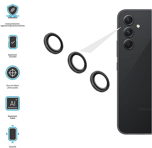 Üvegfólia FIXED Camera Glass Samsung Galaxy A54 üvegfólia - fekete ...